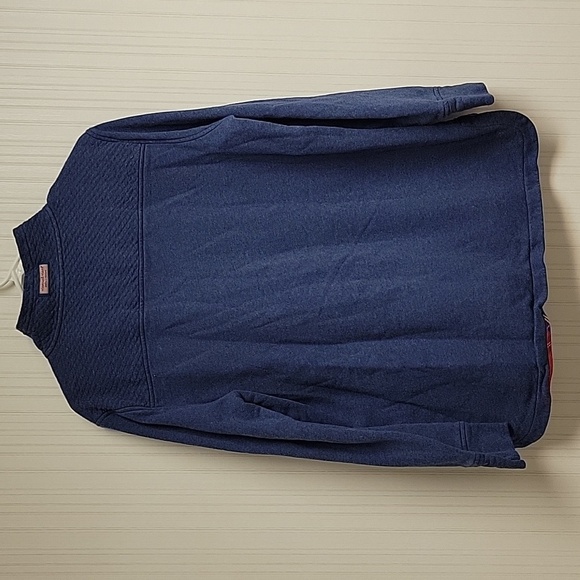 Vineyard Vines, Men's Heathered Blue Shep 3/4 Zip Sweatshirt Sz Large plaid - Picture 4 of 7